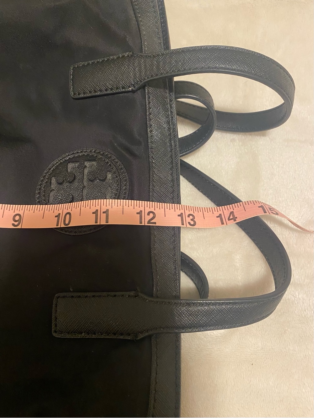 Tory Burch EUC Black Nylon Logo Tote - Picture 15 of 16